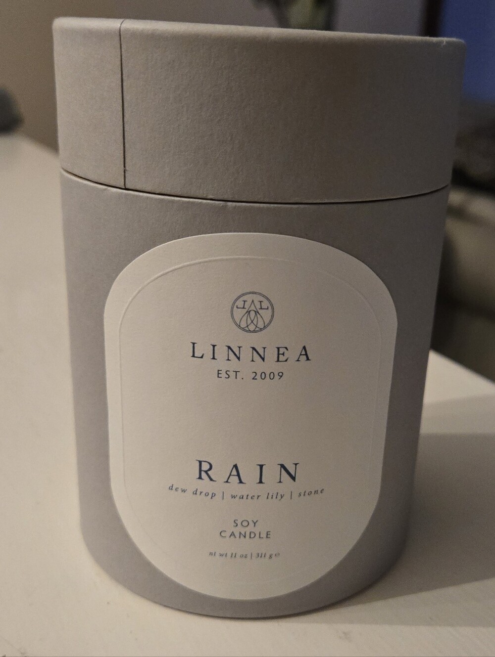 Linnea Rain Soy Candle 11oz New In Box Double Wick